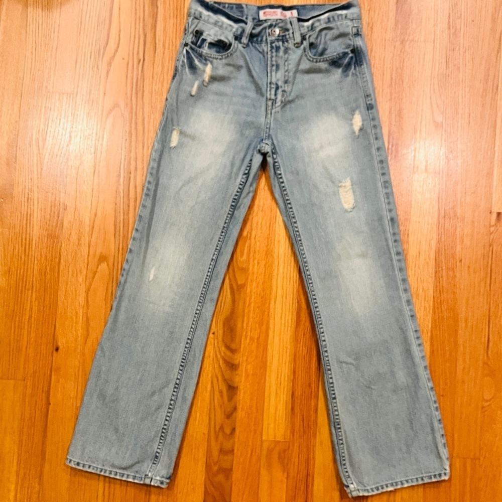 Vintage Mossimo Supply Co Light Blue Bootcut Distressed Jeans